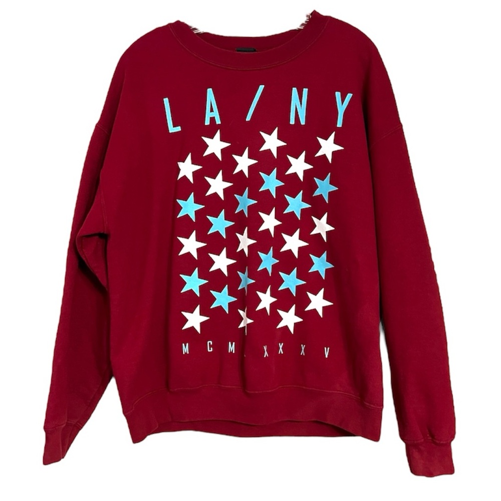Tony Hawk Red Sweatshirt with Blue and White Stars Sz L GUC